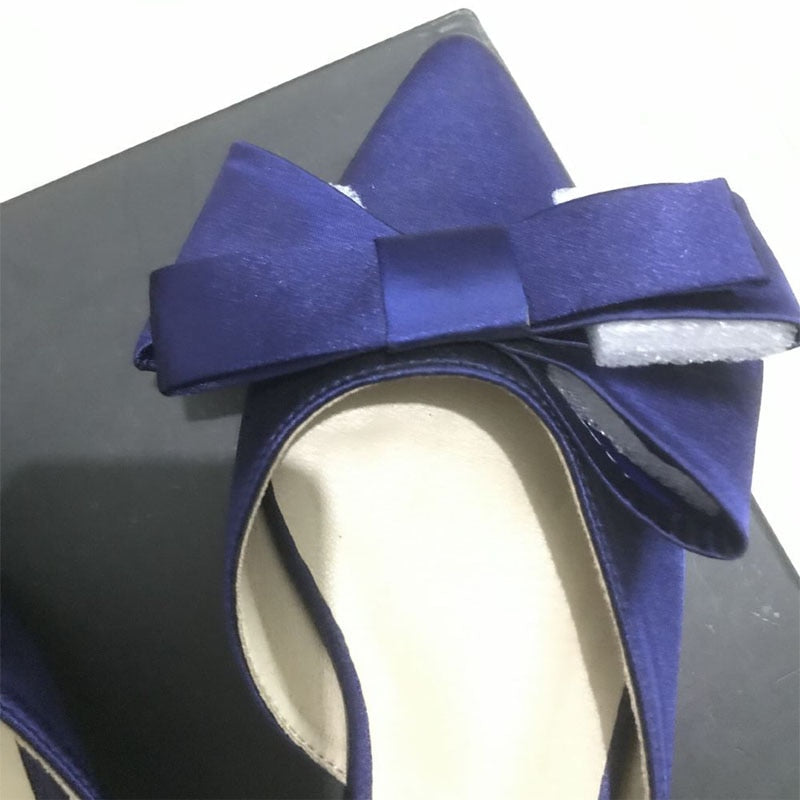 XIAOBANG-2022 spring and summer women's shoes Korean silk satin Pointed bow tie slippers Baotou flat heel sets semi slippers