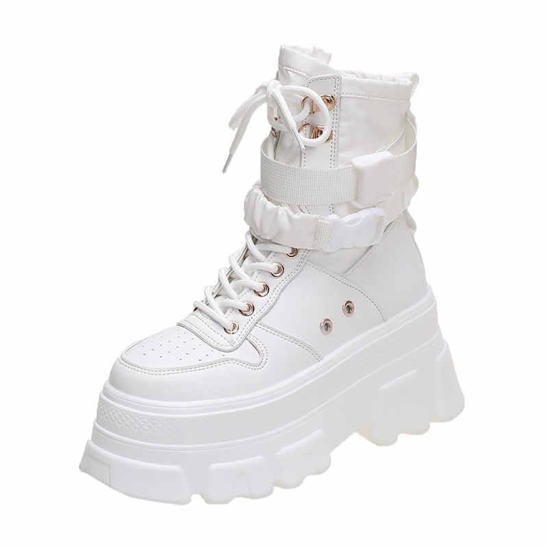 XIAOBANG-2022 Women's Height-increasing Thick-soled Boots Wedge Heel Lace-up Decorative Women's Shoes Fashion Winter Women's Boots