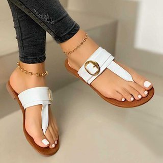 XIAOBANG-2022 New Summer Sandals Women Fashion Casual Beach Outdoor Flip Flop Sandals Metal Decoration Ladies Flat Shoes Big Size 35-43