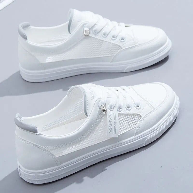 XIAOBANG-2022 Fashion Women's Flat Shoes Casual Comfortable Lightweight Non-slip White Shoes Ladies Elegant Breathable Mesh Flat Shoes